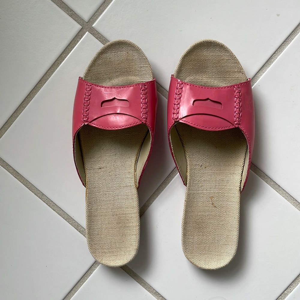 Vintage!  Lands end Pink penny loafer sandal size 10
